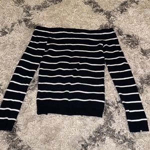 AE Striped Off the Shoulder Sweater
